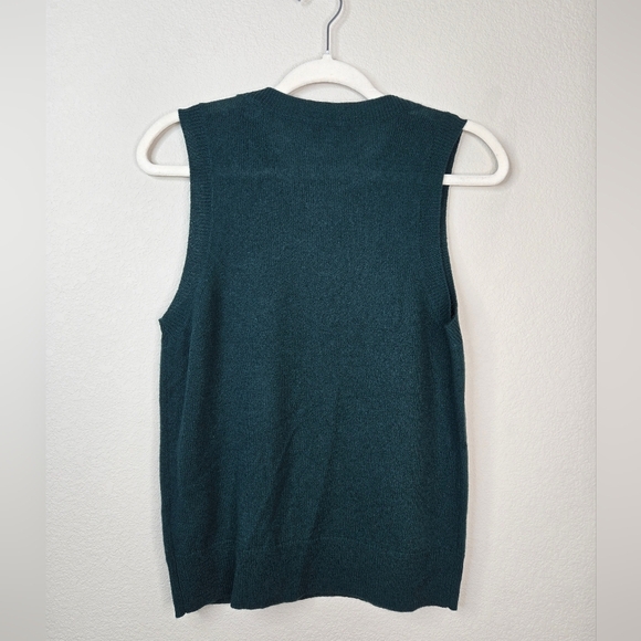Veronica Beard Womens Sz M Jerrel All Cashmere Pull Over Tank  Pine Sleeveless - Picture 5 of 9
